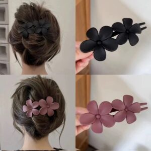 Pinza de pelo de flores esmeriladas para mujeres y niñas, pasadores de pelo mate, pinzas de Garra Para el cabello, cabello rizado grueso fino, accesorios para el cabello para niños