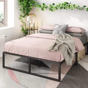Cama de 90x190 CM - 36 cm de altura, trastero debajo de la cama, marco de cama, plataforma metálica, negro
