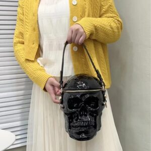 Bolso de mano con calavera europea y americana para mujer, bandolera de hombro, estilo divertido de Halloween