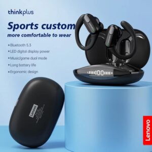 Lenovo-auriculares inalámbricos XT80 originales, audífonos deportivos con micrófonos, pantalla LED de alimentación, Hifi sonido estéreo, Bluetooth 5,3, auriculares TWS