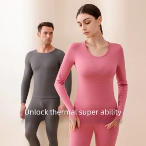 Conjunto de ropa interior gruesa antibacteriana de lana de oveja para hombre, parte inferior superior, pantalones de Base sin costuras, Otoño e Invierno