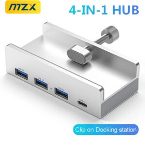 MZX-estación de acoplamiento con Clip USB 3,0, adaptador divisor multihub 3 0, concentrador de extensión A C para PC de escritorio