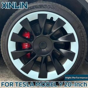 Tapas de cubo de rueda para Tesla Model Y, accesorios de cubierta de llanta completa, 4 piezas, 20 pulgadas de alto rendimiento, anillo de protección de cubo de rueda, 2024