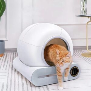 Caja de arena inteligente automática para gatos, bandeja de arena para gatos grande completamente cerrada, autolimpieza, 65L