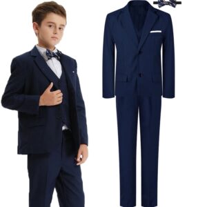 Conjunto Formal de esmoquin para niños, traje de boda para caballero, portador de anillo, ropa para realizar esmoquin, chaleco + Pantalones + Blazer, 3 piezas