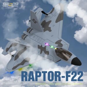 Avión a control remoto Raptor F22 WLtoys A180, 2024G, 4 canales, 3D6G, avión de guerra, versión mejorada, luz LED con giroscopio, juguetes fuera de la puerta, nuevo, 2,4