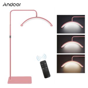 Andoer-luz LED para vídeo de 36W, luz de relleno con forma de media luna, 3200K-5600K, regulable con soporte de Metal para teléfono, 180cm