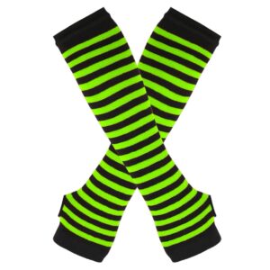 Guantes largos de punto a rayas para hombres y mujeres, mangas falsas, cálidos, medio dedo, cubierta de brazo sin dedos, Brace, trabajo, lana sólida, guantes suaves, Invierno