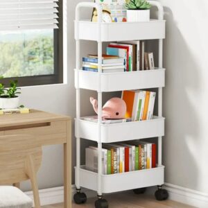 Estantería de almacenamiento móvil, carrito organizador de cocina con ruedas, estantes de baño multicapa, estante de almacenamiento de aperitivos para el hogar