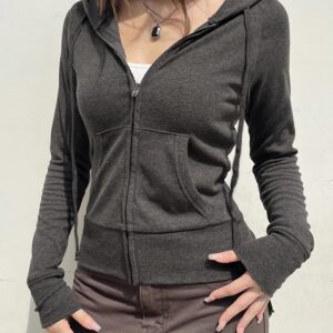 IAMSURE-Sudadera básica con capucha y bolsillos para mujer, ropa de calle informal, chándal de manga larga, moda de otoño y primavera, 2023