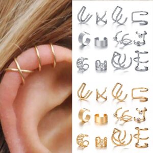 Modyle-pendientes de Clip de hoja para mujer, puños de oreja de Color dorado, escaladores, sin Piercing, pendientes de cartílago falso, accesorios de regalo