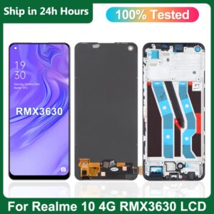 Pantalla táctil LCD con marco para móvil, repuesto de pantalla de 6,4 pulgadas para Realme10 RMX3630, Super AMOLED para Oppo Realme 10, 4G
