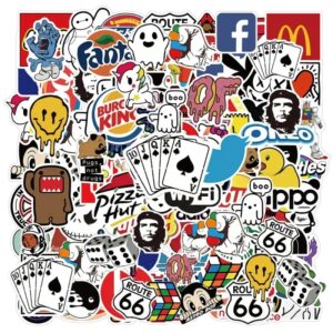 Pegatinas impermeables con logotipo de marca para niños, calcomanías de moda para motocicleta, portátil, coche, teléfono, monopatín, 50/100 piezas