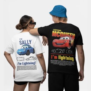 Camisetas de Sally I'm Lightning Cars para hombre, ropa de algodón Mcqueen, camiseta creativa de manga corta con cuello redondo, camisetas de talla grande