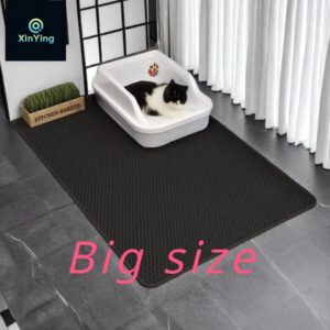 Estera de arena para gatos, alfombrilla de doble capa antideslizante con filtro de arena grande, resistente al desgaste, impermeable, almohadilla de uso para caja de gato