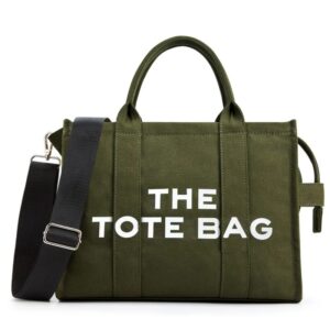 Bolso de mano de diseñador para mujer, bandolera con correa para el hombro, ajustable, de lona de gran capacidad