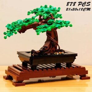Bloques de construcción de árbol bonsái para niños, ramo de flores para armar juguete de ladrillos, planta inmortal en maceta, ideal para regalo, 10281