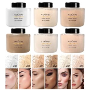El polvo suelto en forma de plátano puede reducir los poros y las líneas finas, con un efecto mate de larga duración y polvo de maquillaje Facial Natural