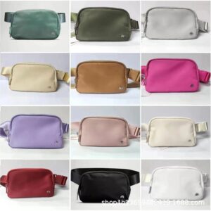 Riñonera deportiva con etiqueta de metal, bolsa de cintura multifuncional para correr al aire libre, almacenamiento para teléfono móvil, bolsa colgante inclinada