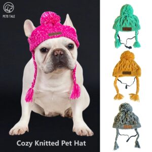 Gorros suaves de invierno para perro, gorro de punto cálido para mascota, gorro de punto a prueba de viento para perro