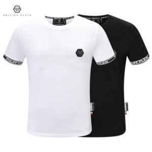 Philipp Plein Original Design Personality Classic Retro Fashion Summer Men's and Women's Hip Hop Diamond Simple Crew Neck T-shirt Men's and Women's Business Casual Party