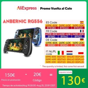 ANBERNIC-consola de juegos portátil Retro RG556, reproductor de videojuegos con pantalla grande AMOLED de 5,48 pulgadas, BT5.0, sistema Android 13, 1080x1920