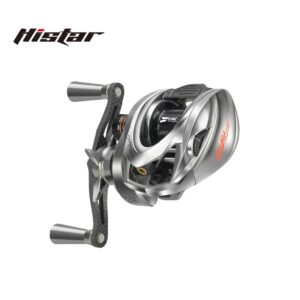 HISTAR Giu-carrete de pesca de fibra de carbono, sistema de frenado magnético, suspensión dinámica, Baitcasting, 99g, BFS, PCCF, 4kg de potencia de arrastre, 5 + 1BB, 3D