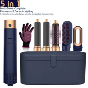 Cepillo de aire caliente para envolver el cabello, secador de pelo de secado rápido con caja LetterBox, 5 en 1, tambor de rizado automático