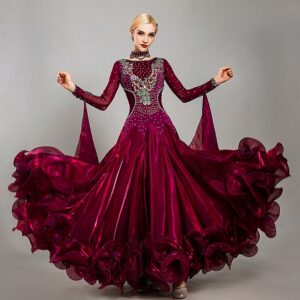 Vestido de competición de baile de salón personalizado de alta gama para mujer, estándar nacional, ropa moderna, gran Swing, Tango, Vals, disfraces de escenario