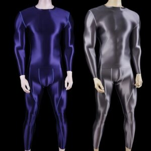 Mono sexy de manga larga para hombre, mallas brillantes para fitness, pantalones informales para natación, Yoga, pantalones brillantes