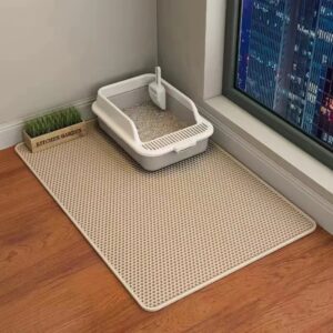 Esterilla antideslizante de doble capa para gatos, caja de arena grande con filtro, resistente al desgaste, impermeable, antideslizante