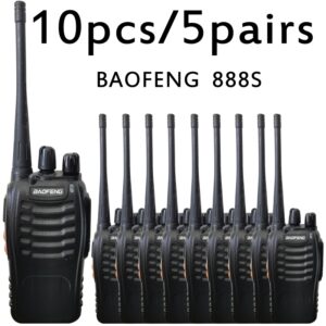 Baofeng-walkie-talkie 888S, Radio bidireccional Original, UHF, 400-470MHz, para centros comerciales de fhoping, cine comunitario, venta al por mayor, 10 unidades por lote