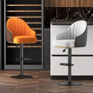 Silla de bar moderna y sencilla para el hogar, sillón de barra giratoria, ligera, de lujo, con respaldo alto, P13