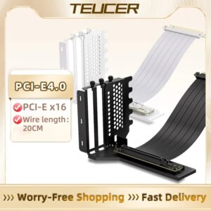 TEUCER-soporte de montaje Vertical L-Z3 para tarjeta gráfica, Kit de soporte de Cable de extensión, 200mm, PCI-E, 4,0x16, GPU