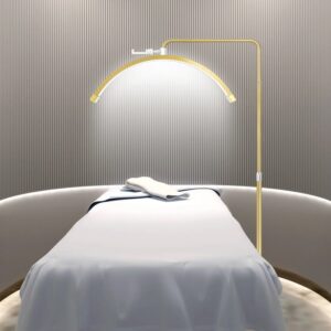 Fosoto-Lámpara de fotografía de FT-Y9, luz LED de media luna para vídeo, luz dorada con soporte de suelo para belleza, pestañas, tatuaje y maquillaje, 45W