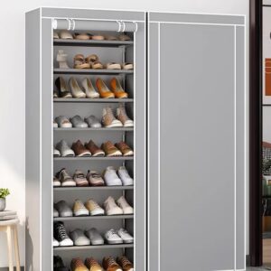 Estante de almacenamiento de zapatos a prueba de polvo, organizador multicapa no tejido, armario de ahorro de espacio para pasillo del hogar