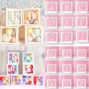 Caja de globos con letras transparentes, feliz cumpleaños y decoración de boda, suministros para fiestas de primer cumpleaños, caja de globos