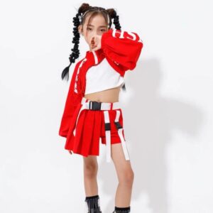 Disfraz de baile de Jazz para niña, conjunto de ropa de calle, Hip hop, Kpop, Rosa