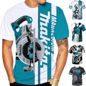 Camiseta con estampado 3D de Makita Tools para hombre y mujer, camisa de manga corta de ocio, Tops, nueva moda, 2024