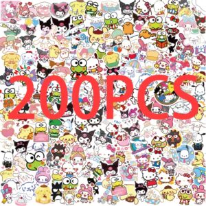 Pegatinas Kawaii My Melody Kuromi Hello Kitty para niños y niñas, calcomanías adhesivas de Sanrio de dibujos animados, papelería DIY, diario, 50/100/200 piezas
