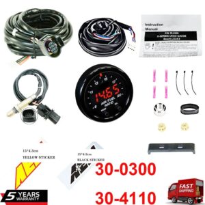 Kit de medidor de relación de combustible de aire de banda ancha serie X, 30-0300, 30-4110, O2, LSU 4,9, 0258017025, Sensor de Oxígeno + 15X4,3 cm para calcomanía AEM