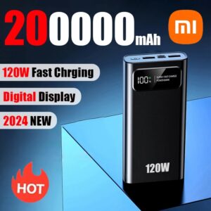Xiaomi-Batería Externa de carga superrápida, 200000mAh, 120W, pantalla Digital de alta capacidad, para Iphone, Samsung y Huawei