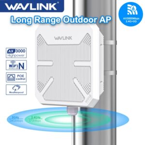 WAVLINK-extensor de malla WiFi6 AX3000, banda Dual, 2,4G, 5G, de largo alcance, para exteriores, AP con PoE, IP67, refuerzo WiFi resistente a la intemperie