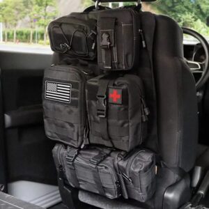 Organizador de almacenamiento colgante para asiento trasero de coche, multifunción de alta calidad, 6 piezas en 1, 55x37CM, 600D