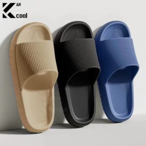 Zapatillas gruesas de plataforma para el baño, chanclas antideslizantes con suela suave de Eva, a la moda, para hombre y mujer