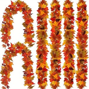 Guirnalda de Hojas de arce artificiales, plantas falsas, decoración de otoño, vid para acción de gracias, Halloween, festivales, decoración de boda, 2M