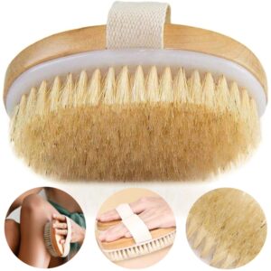 Baño de cepillo de cerdas naturales para mujer y hombre, cepillo exfoliante de madera para masaje corporal, ducha, SPA suave, cuidado de la piel, húmedo y seco, 1 piezas