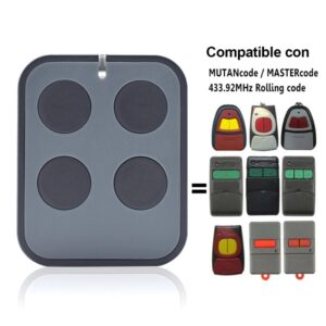 Clemsa MASTERCODE / MUTANCODE Mando a distancia para puerta de garaje, Control para CLEMSA MASTERCODE MV-1, MV-12, MV1, MV12, CLEMSA, MUTANCODE, MV-123, 433,92 MHz, MT-1