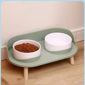 Comederos de comida para mascotas, cuencos dobles de altura ajustable para gatos y perros, bebedero de agua, plato de alimentación elevado, suministros para gatitos