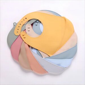 Baberos de silicona de grado alimenticio para bebé, toallas de babero fáciles de limpiar, impermeables, para comer